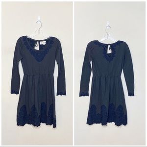 Anthropologie Navy Long Sleeve Dress - Ellie by Saturday Sunday